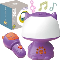 Woopie multifunktionel RGB-lampe med Bluetooth-højttaler og karaoke, lilla