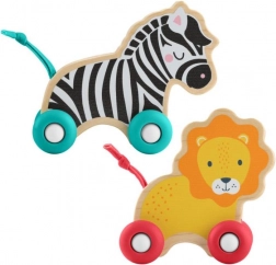 FISHER-PRICE trædyr på hjul – sæt med løve og zebra