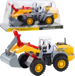 Byggefrontlæsser–gravemaskine med bevægelig skovl