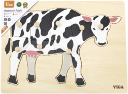 Træ-Montessori knoppuslespil – ko VIGA