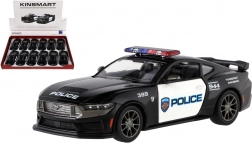 metalmodel af bil Ford Mustang Dark Horse Police 2024 1:38 med tilbagestræk, 13 cm