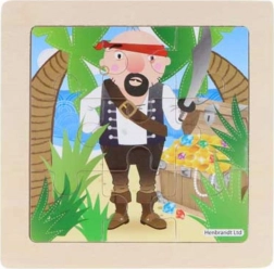 Træpuslespil pirat 9 brikker