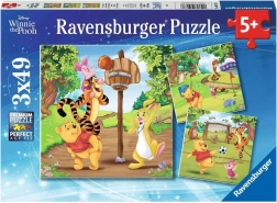 Puslespil Peter Plys 3x49 brikker fra Ravensburger