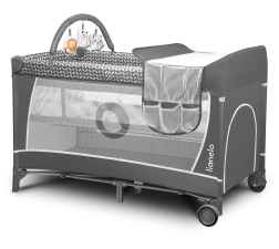 Rejseseng og legehave 2-i-1 LIONELO Flower – Grå