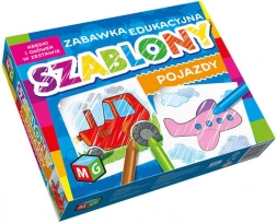 Køretøjsskabeloner med farveblyanter, sæt