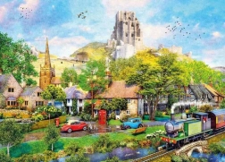 Puzzle Pod slottet Corfe 1000 brikker