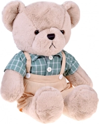 plysbamse Franek 58 cm i grøn vintage-skjorte