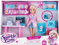 Dukke SPARKLE GIRLZ dyrlægeklinik – stort legesæt