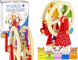 Drejet træ-pariserhjul med dyr