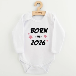 Babybody med print new baby born in 2026 lyserød 62 (3–6 m)