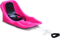 Børnebob med ryglæn BABY RIDER MONSTER – lyserød, sort sæde