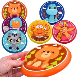 Farverig flyvende skive 16 cm med dyremotiver