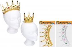 Karnevalskrone i guld/sølv farve