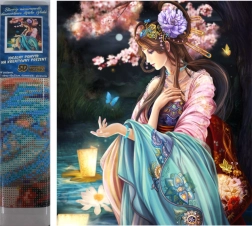 Diamantmaleri Sommerfugledronning 30x40cm