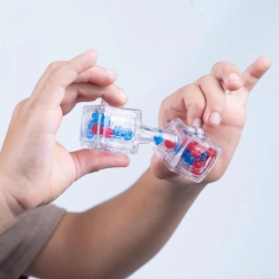 Fidget Blox Sound afslappende terning – blå og rød