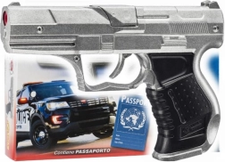 Metalt legetøjspistol med kapsler til politi, 8-skuds PRONTO INTERVENTO