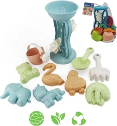 Woopie Green økologisk sandlegesæt med mølle og vandkande, 10 dele