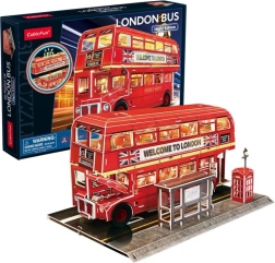 3D-puslespil CubicFun London-bus med LED-belysning – 72 brikker