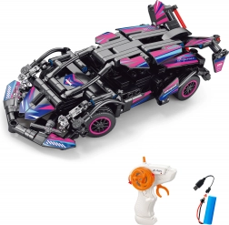 Byggesæt af pink RC-bil med fjernbetjening 19 cm – 323 dele