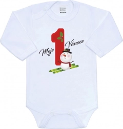 Babybody med print Mine første jul NEW BABY