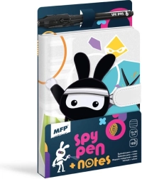 Notesblok med magnet SPY NOTES - sort ninja-kanin