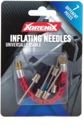 Sæt af metalnåle og mundstykker til oppumpning af bolde