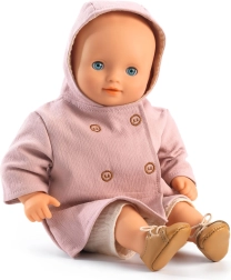 Rød frakke til Djeco-dukke