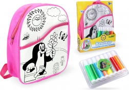 Malertaske Lyserød med Muldvarpen, 30 cm og 8 tuscher