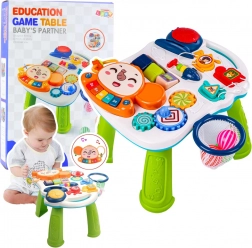Interaktivt læringsbord 6-i-1 med lys og lyde