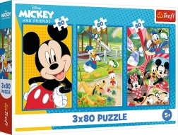 Puslespil 3x80 – MICKEY MOUSE-teamet fra Trefl