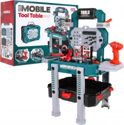 Børnearbejdsbænk 2-i-1 – kuffert og stativ – Blå