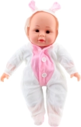 Baby med lyde 30 cm i hvidt tøj