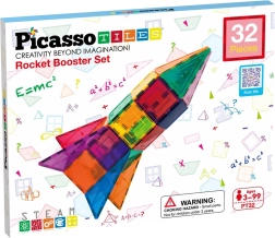 Magnetisk byggesæt PICASSO TILES – raket, 32 dele