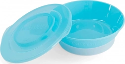 Twistshake skål blå med låg og skridsikker bund