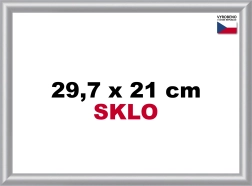 Sølvfarvet plastramme til A4