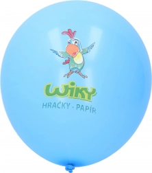Blå ballon med WIKY-tryk 30 cm – pakke med 100 stk