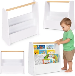 Montessori børnebibliotek 3-etagers bogstativ hvid ecotoys