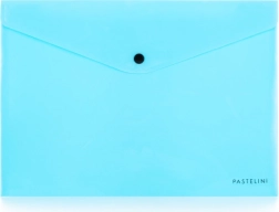 Dokumentmappe med trykknap A4 PASTELINI blå