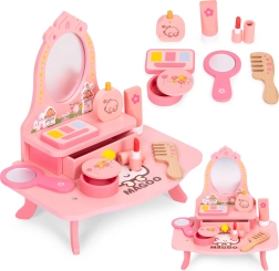 Trætoiletbord til børn med spejl og skuffe, 7 tilbehør ECOTOYS