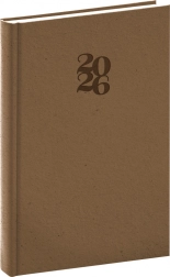 NOTIQUE dagbog Essenza 2026, hasselnød farve, 15 x 21 cm