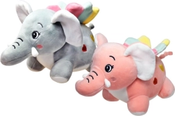 Plysbamse stående lille elefant med regnbuevinger 18 × 24 cm