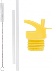 Sæt med låg, børste og sugerør til rustfri stålflaske Dyrevenner