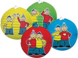 Papirlanterne med Pat og Mat-motiv, 25 cm