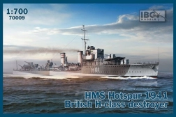 Plastikmodel af skibet HMS Hotspur (1941) – H-klasse destroyer