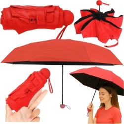 Lomme-paraply med UV-beskyttelse UPF 50+ 90 cm – rød, med etui