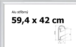 Aluminiumsramme til puslespil og plakater A2 59,4 × 42 cm – sølvfarvet