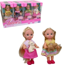 Dukke med hund 11 cm