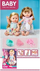 Dukke med langt hår og tilbehør 33 cm