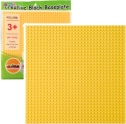 Byggeplade til klodser gul 25,5 x 25,5 cm