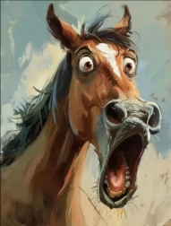 Diamantmaleri Forundret hest 30 × 40 cm